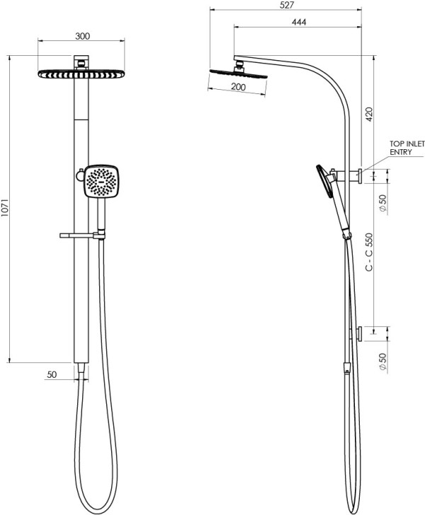 AXRSCC Axiss II Rain Shower Column Chrome 2