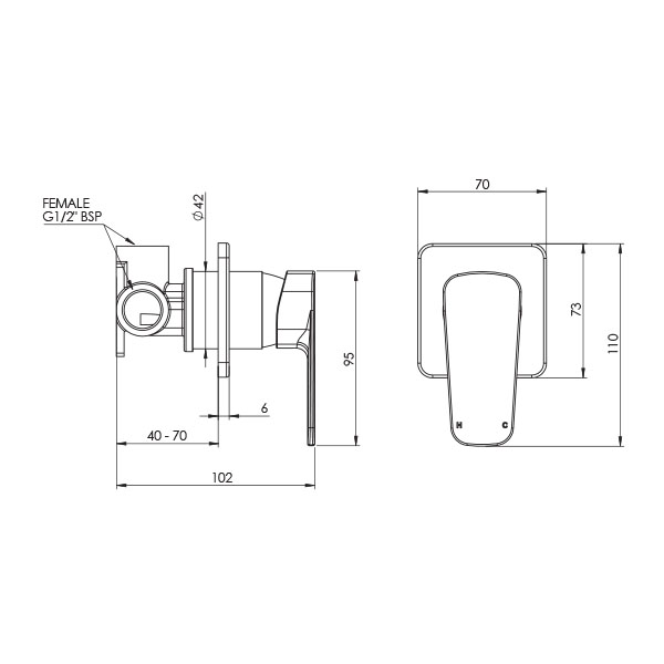 AX2CSMC Axiss II Mains Pressure Shower Mixer 35mm 01