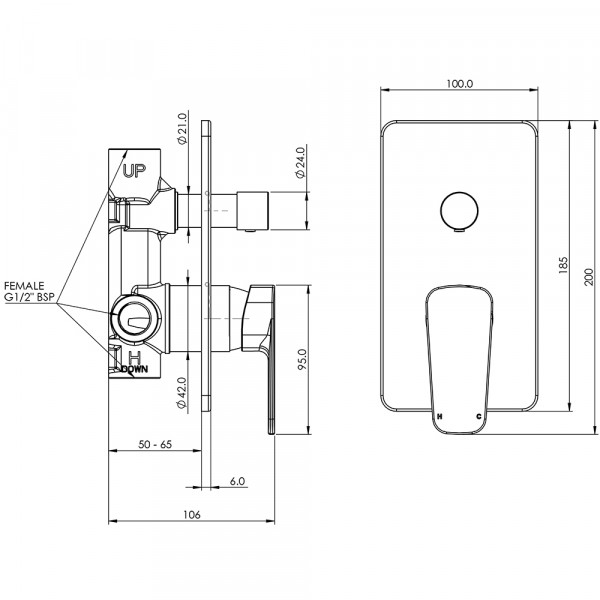 AX2FDCSMC Axiss II Diverter Shower Mixer 35mm v2