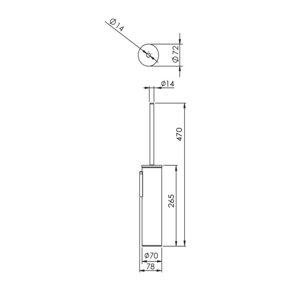 Lumi Wall Mounted Toilet Brush Holder