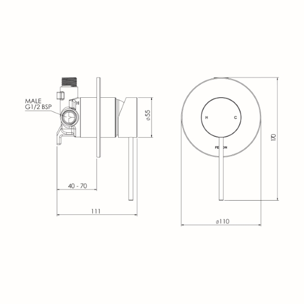 LFSPCSMC S Linea Fusion Plus Shower Mixer 110mm