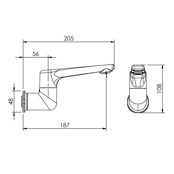 MX Bath Spout Short