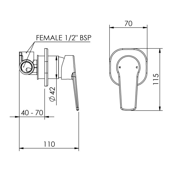 MX Mains Pressure Shower Mixer