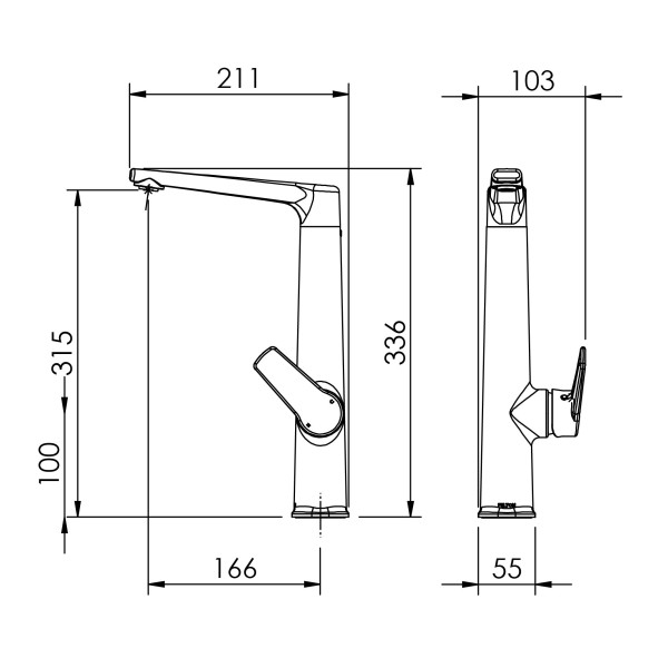 MX Tall Basin Mixer