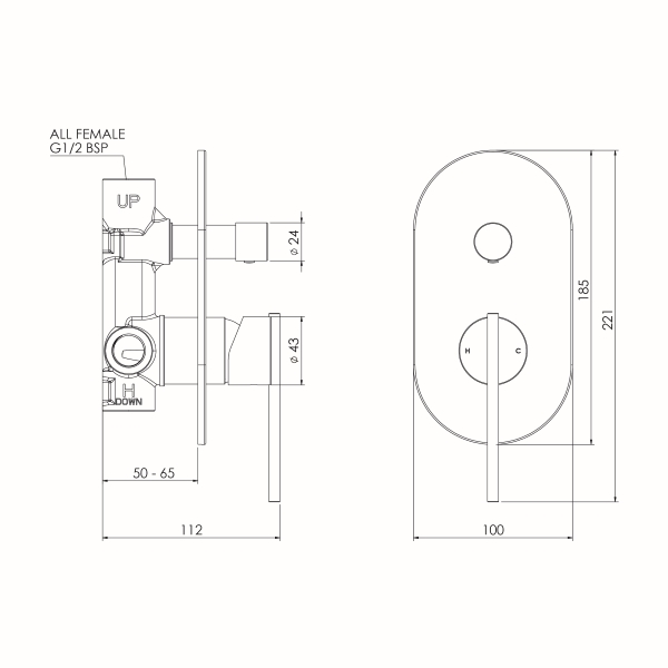 MORDCSMC Mor Mains Pressure Diverter Mixer