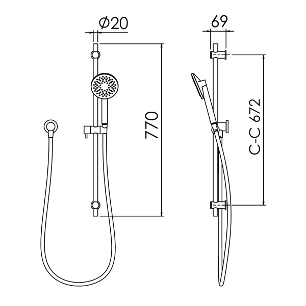 W2AHSKCSR Willo Arelux slide shower