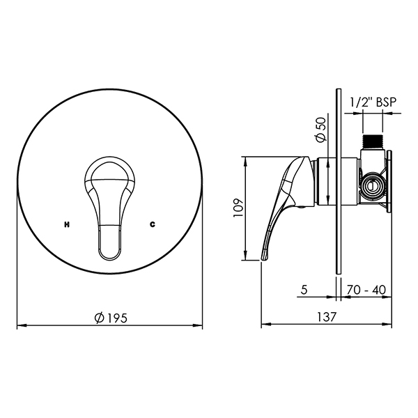 PFCSMCL Pace Flexidisc Shower Mixer 195mm 2022
