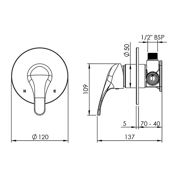 PFCSMC Pace Flexidisc Shower Mixer 120mm 2022