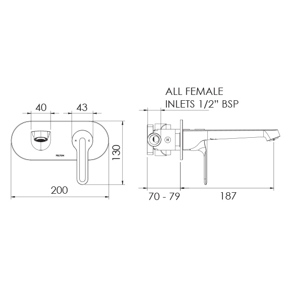 S2BFC Slique Wall Mounted Basin Bath Mixer 01