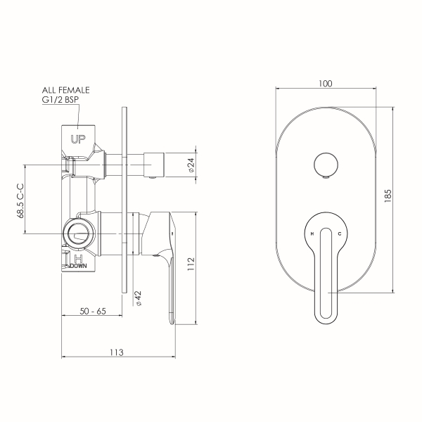 SDCSMC Slique Mains Pressure Diverter Mixer 02