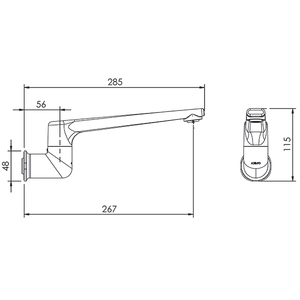 Adesso Sol Bath Spout Long