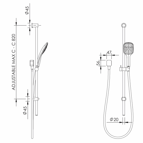 Adesso Sol Slide Shower