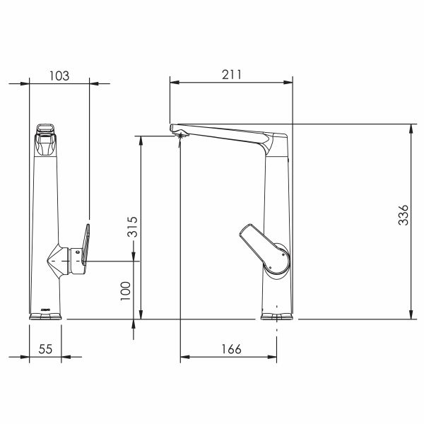 Adesso Sol Tall Basin Mixer