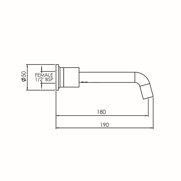 Tate Wall Mounted Spout 180mm