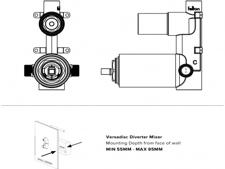 Versadisc Diverter Line drawing