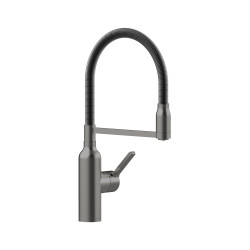 Bex All Pressure Pull Down Sink Mixer Brushed Gunmetal / Black