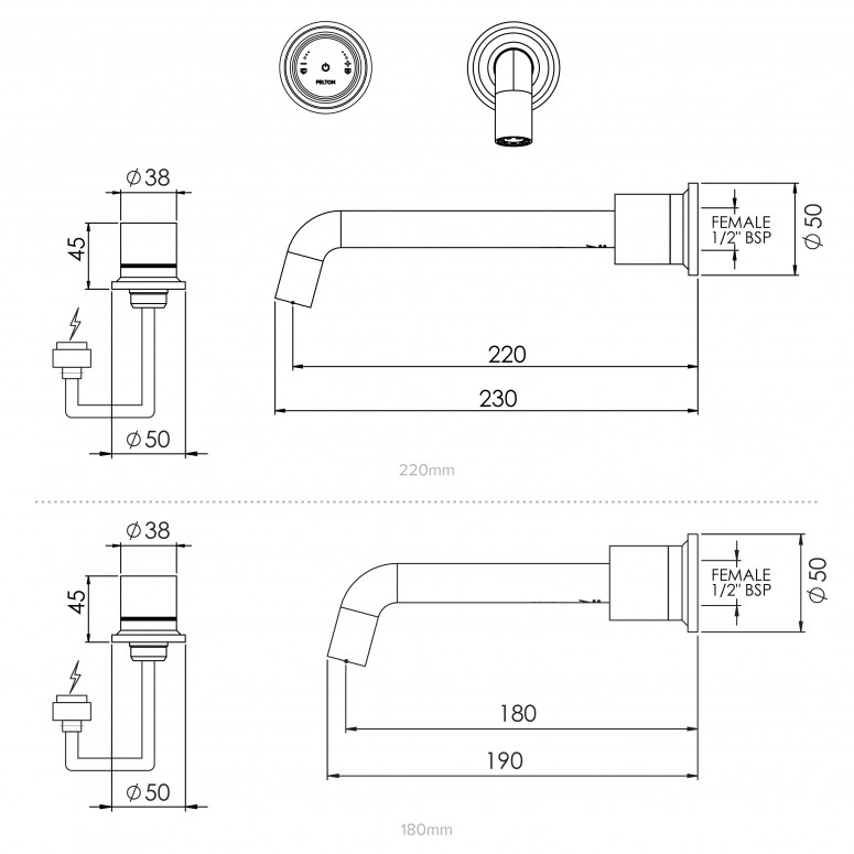 Tate Digital Wall Mounted Mixer Technical Image 775px V2 01